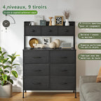 Chest of Drawers 9-Drawer Bedroom Cabinet with Handles