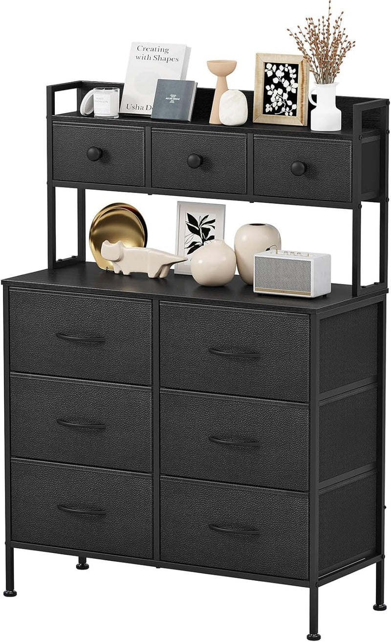 Tall Chest of 9 Drawers 3 Tiers Display