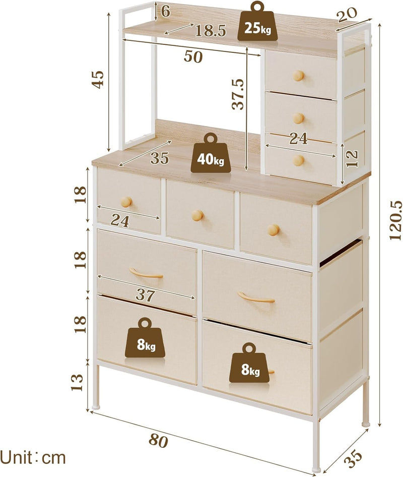 Bedroom Chest of Drawers Fabric Dresser
