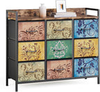 Chest of Drawers Bedroom 8 Fabric Retro Floral