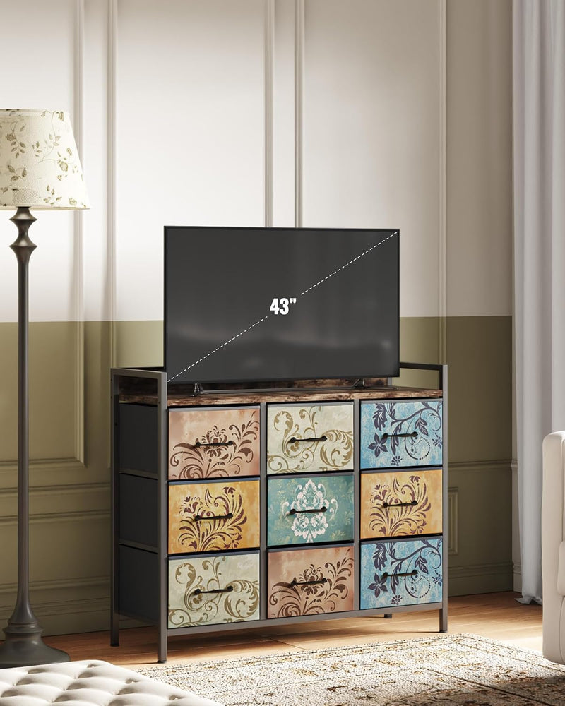 Chest of Drawers Bedroom 8 Fabric Retro Floral