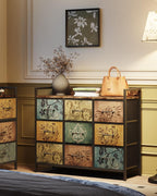 Chest of Drawers Bedroom 8 Fabric Retro Floral
