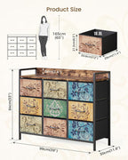 Chest of Drawers Bedroom 8 Fabric Retro Floral