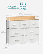 Chest of Drawers Bedroom Cabinet 7 Fabric