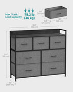 Chest of Drawers Bedroom Cabinet 7 Fabric