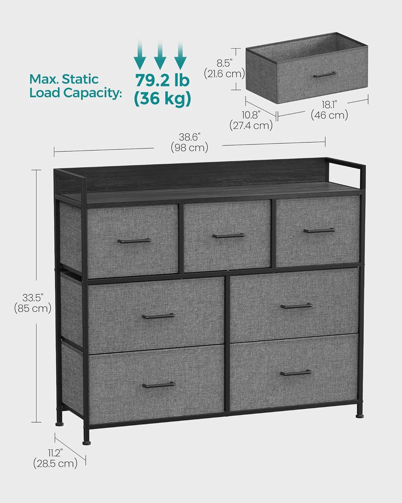 Chest of Drawers Bedroom Cabinet 7 Fabric