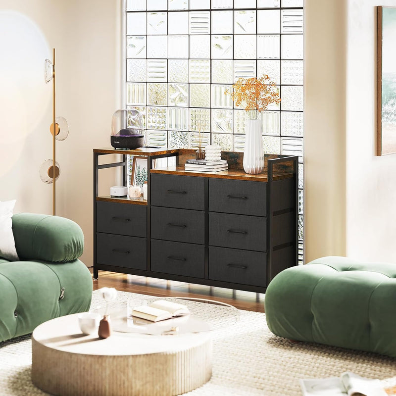 Chest of Drawers Bedroom 8 Fabric 30x132x88CM Contains