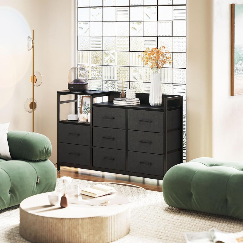 Chest of Drawers Bedroom 8 Fabric 30x132x88CM Contains