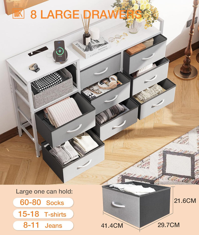 Chest of Drawers Bedroom 8 Fabric 30x132x88CM Contains