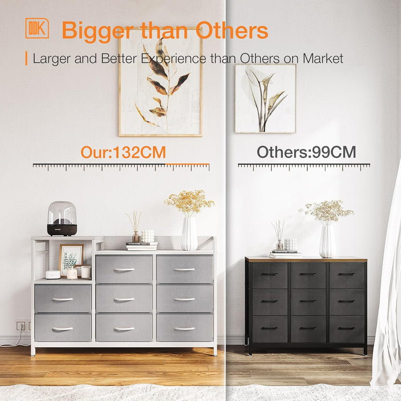Chest of Drawers Bedroom 8 Fabric 30x132x88CM Contains