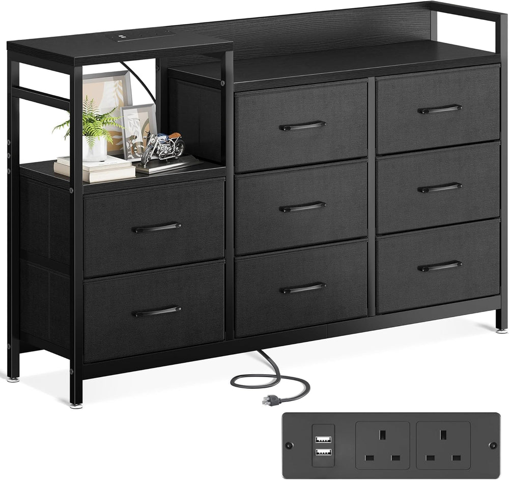 Chest of Drawers Bedroom 8 Fabric 30x132x88CM Contains