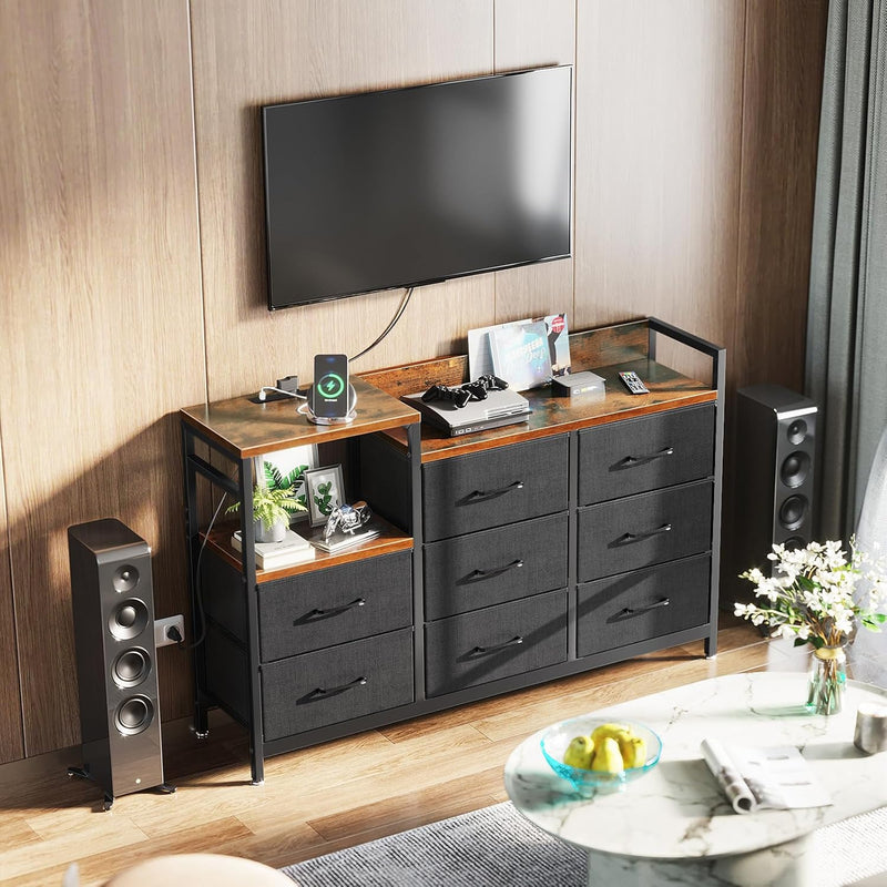 Chest of Drawers Bedroom 8 Fabric 30x132x88CM Contains