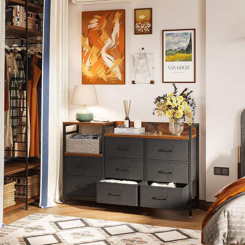 Chest of Drawers Bedroom 8 Fabric 30x132x88CM Contains