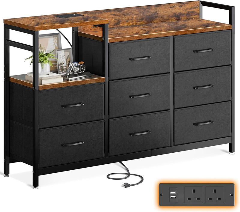 Chest of Drawers Bedroom 8 Fabric 30x132x88CM Contains