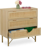 Chest of Drawers Bedroom Dresser Rattan Look 80x80x42