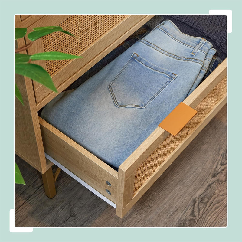 Chest of Drawers Bedroom Dresser Rattan Look
