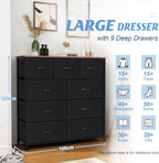Chest of Drawers Bedroom Fabric Dresser with Wood
