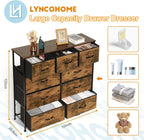 Chest of Drawers Bedroom Fabric Dresser with Wood