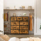 Chest of Drawers Bedroom Fabric Dresser with Wood
