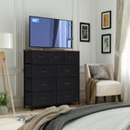 Chest of Drawers Bedroom Fabric Dresser with Wood