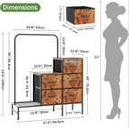 Chest of Drawers Bedroom Including 4 Fabric