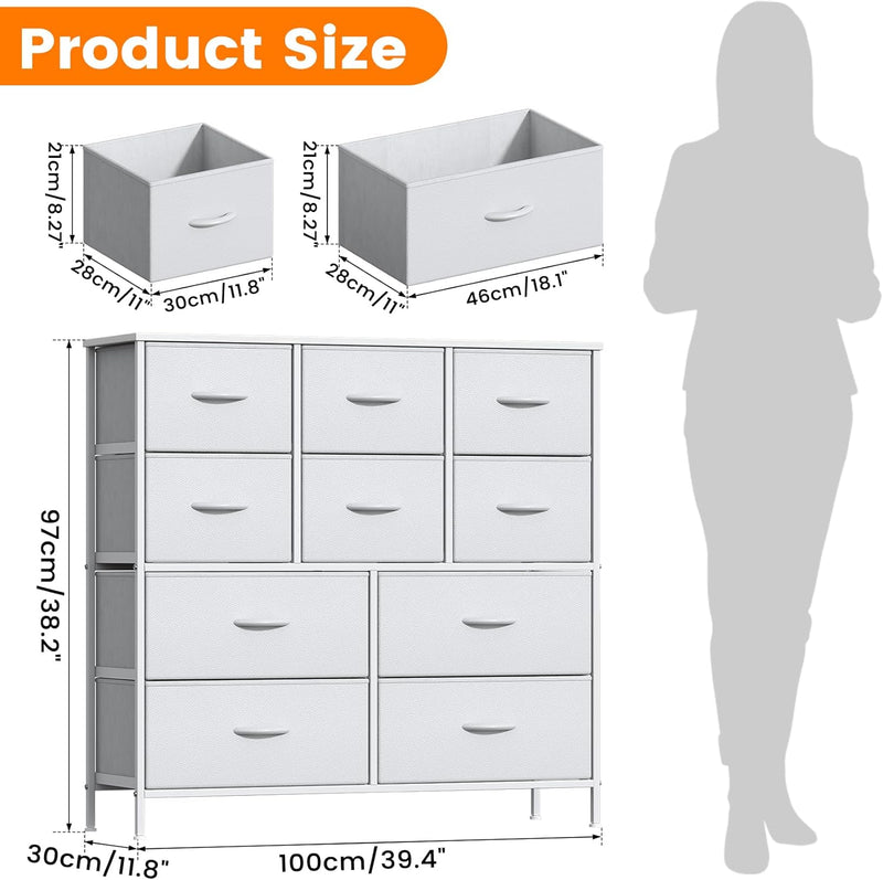 Chest of Drawers Bedroom Tall Dresser with 11