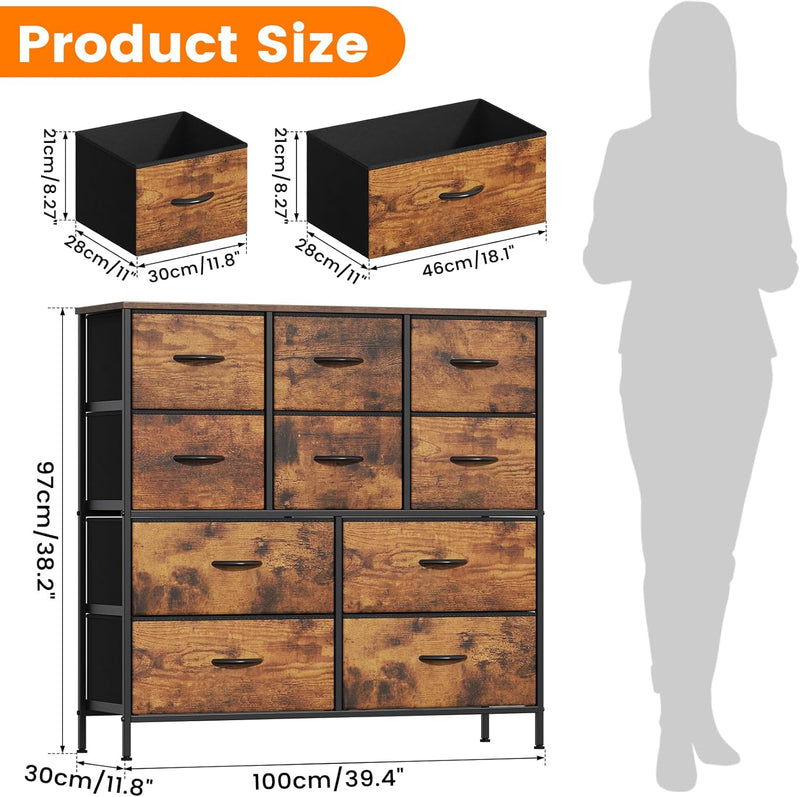 Chest of Drawers Bedroom Tall Dresser with 11