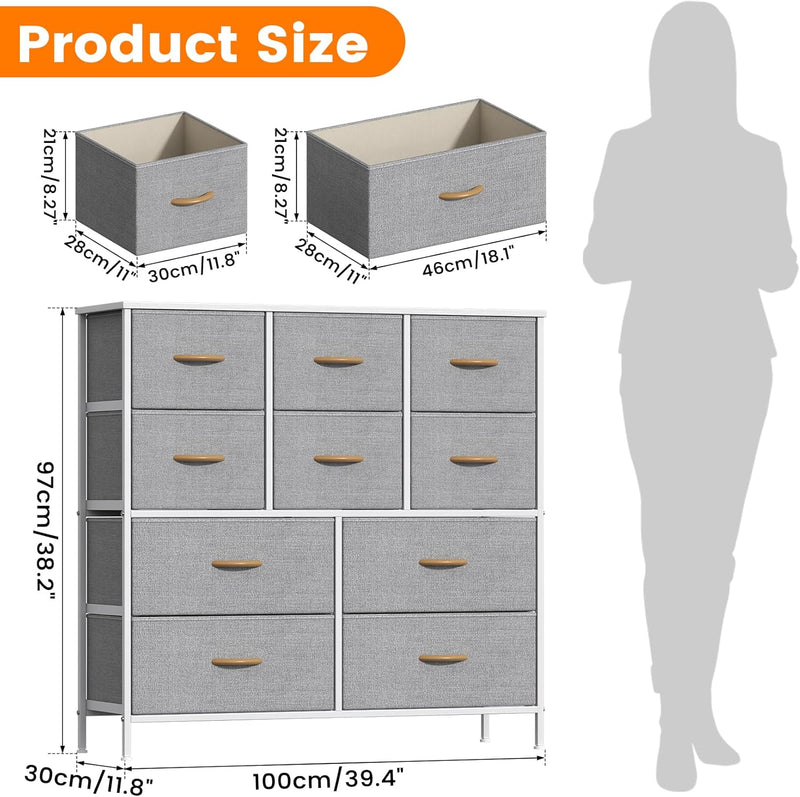Chest of Drawers Bedroom Tall Dresser with 11
