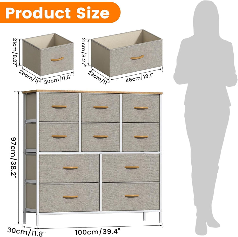 Chest of Drawers Bedroom Tall Dresser with 11