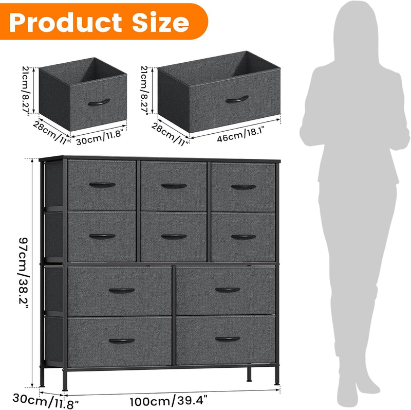 Chest of Drawers Bedroom Tall Dresser with 11