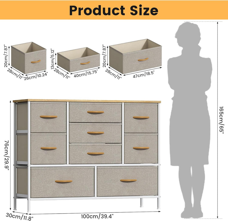 Chest of Drawers Bedroom Tall Dresser with 11