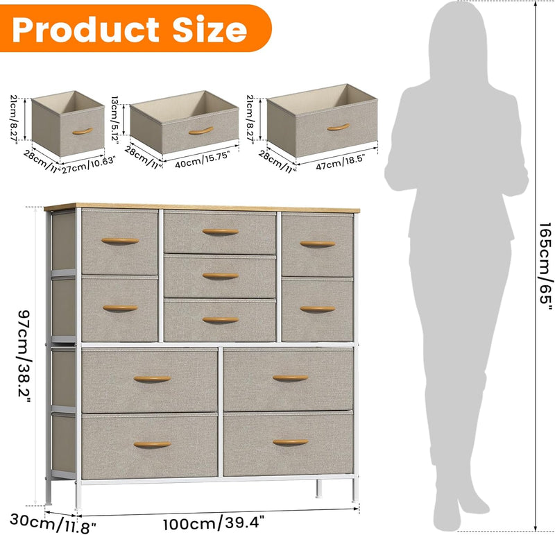 Chest of Drawers Bedroom Tall Dresser with 11