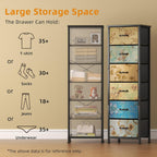 Chest of Drawers Bedroom with 5 Tall Fabric
