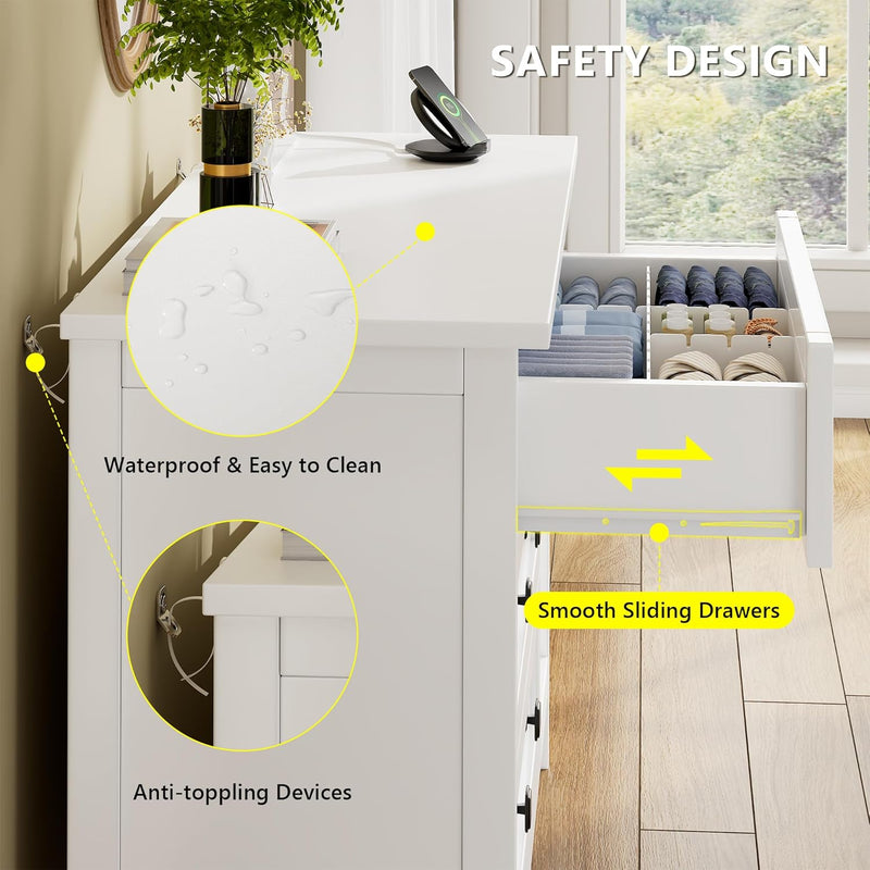 Chest of Drawers Bedroom with Charging Station 3
