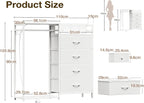 Chest of Drawers Bedroom with Hanging Rail 110x30x106CM