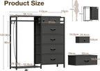 Chest of Drawers Bedroom with Hanging Rail 110x30x106CM