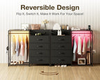 Chest of Drawers Bedroom with Hanging Rail 110x30x106CM