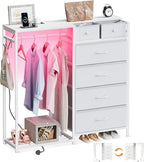 Chest of Drawers Bedroom with Hanging Rail 110x30x106CM