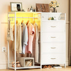Chest of Drawers Bedroom with Hanging Rail 110x30x106CM