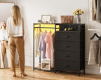 Chest of Drawers Bedroom with Hanging Rail 110x30x106CM