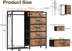 Chest of Drawers Bedroom with Hanging Rail 110x30x106CM