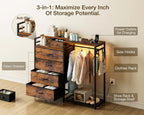 Chest of Drawers Bedroom with Hanging Rail 110x30x106CM
