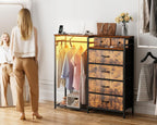 Chest of Drawers Bedroom with Hanging Rail 110x30x106CM