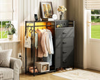 Chest of Drawers Bedroom with Hanging Rail 110x30x106CM
