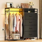 Chest of Drawers Bedroom with Hanging Rail 110x30x106CM