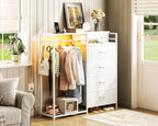 Chest of Drawers Bedroom with Hanging Rail 110x30x106CM