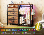 Chest of Drawers Bedroom with Hanging Rail 110x30x106CM