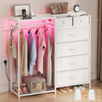 Chest of Drawers Bedroom with Hanging Rail 110x30x106CM