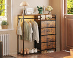 Chest of Drawers Bedroom with Hanging Rail 110x30x106CM