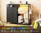 Chest of Drawers Bedroom with Hanging Rail 110x30x106CM